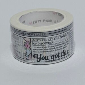 EMAS Bright Times Beanie wide washi Vol.2, newspaper NEW